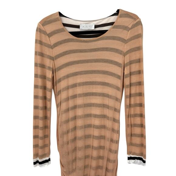 A.L.C. Reversible Stripe Baxter Jersey Dress Small 2011 Bodycon Sexy Statement - Picture 2 of 10